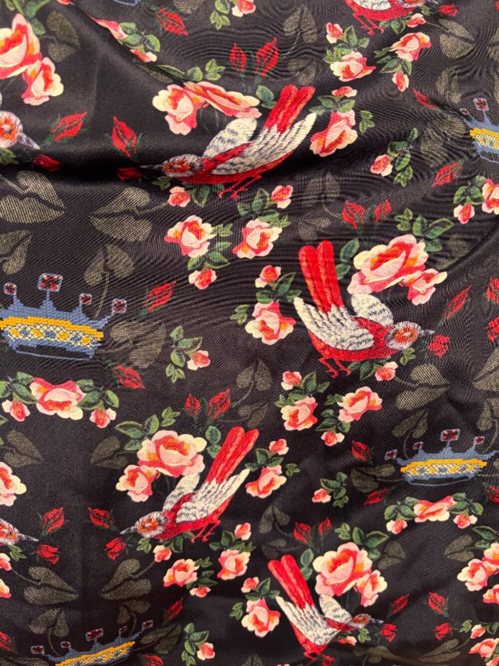 RARE $795 NWT ARCHIVE MOTHER OR PEARL SILK BIRD TAPESTRY RUFFLE MINI DRESS 4 - Picture 3 of 7